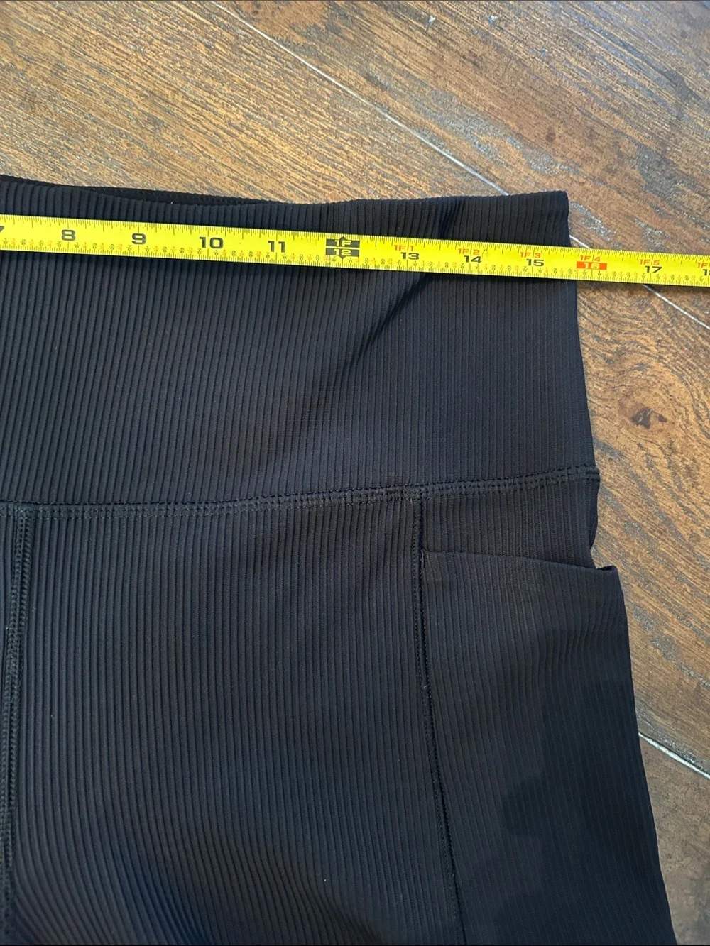 Athleta Salutation Stash Ribbed Flare Pants Black Sz XL Athleisure Pockets